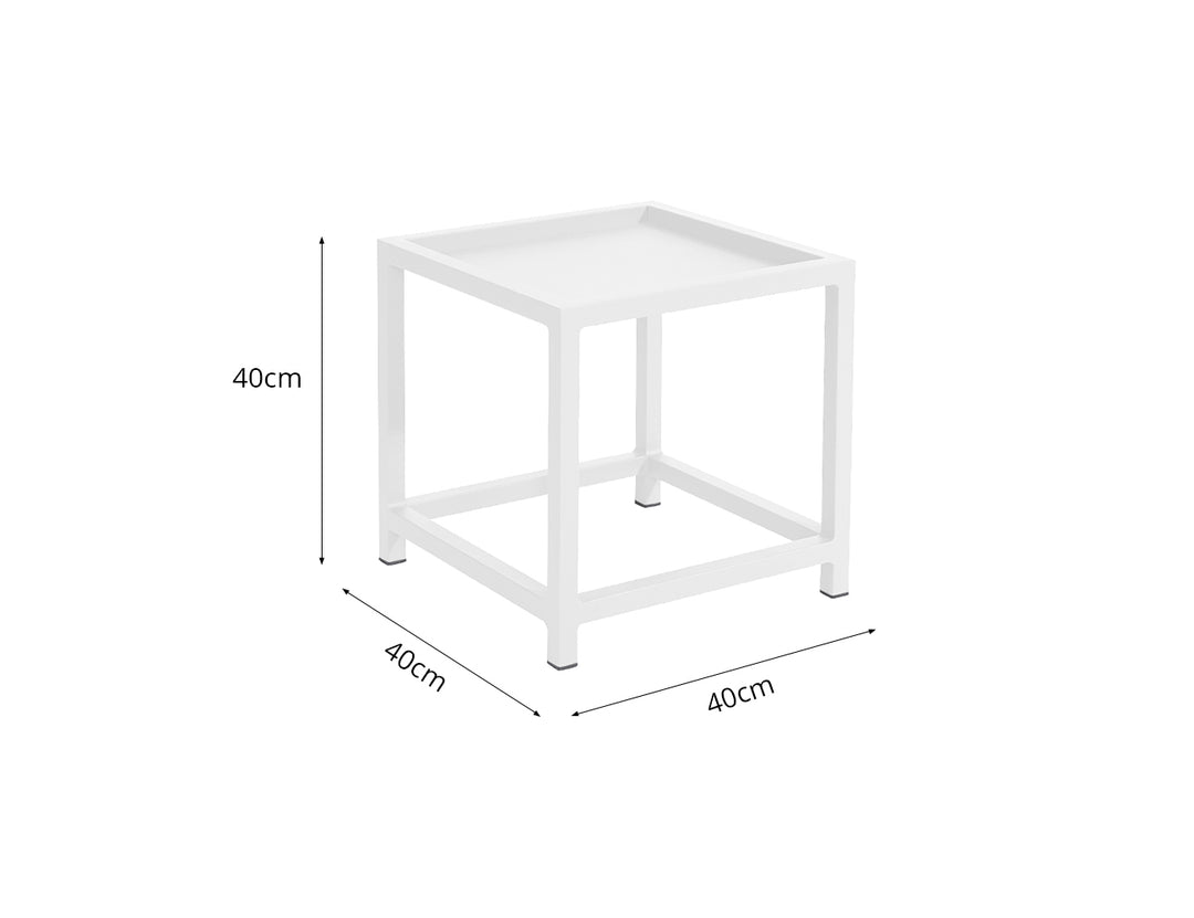 Florican Aluminium Outdoor Side Table, Colour: White,