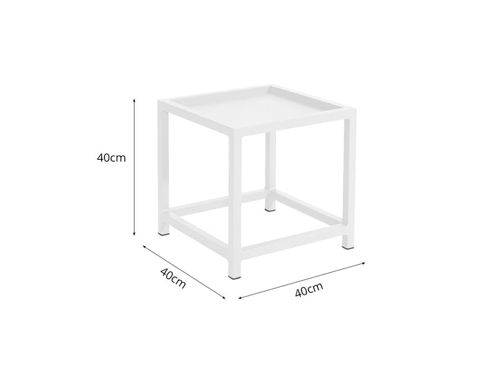 Florican Aluminium Outdoor Side Table, Colour: White,