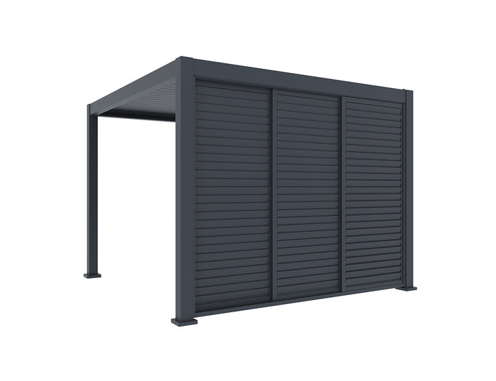 Waihi&Hahei Pergola Shutter Sliding Door, Size: 2.788m, Colour: Charcoal