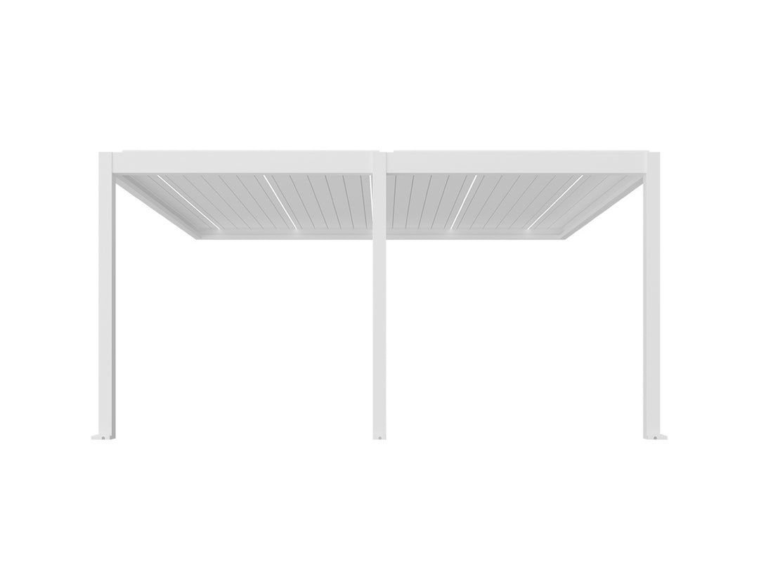 Caribbean Motorised Wall Mounted Louvre Roof Aluminium Pergola, Size: 4 x 3.9m, Colour: Black