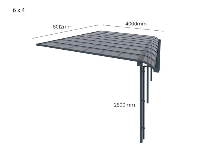 Country Premier Patio Cover, Size: 4 x 4m, Colour: Grey / Light Grey
