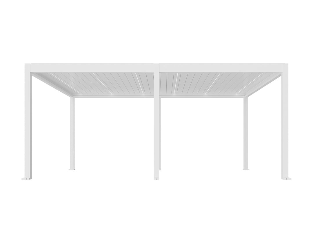 Caribbean Motorised Freestanding Louvre Roof Aluminium Pergola, Size: 5.9 x 4m, Colour: White