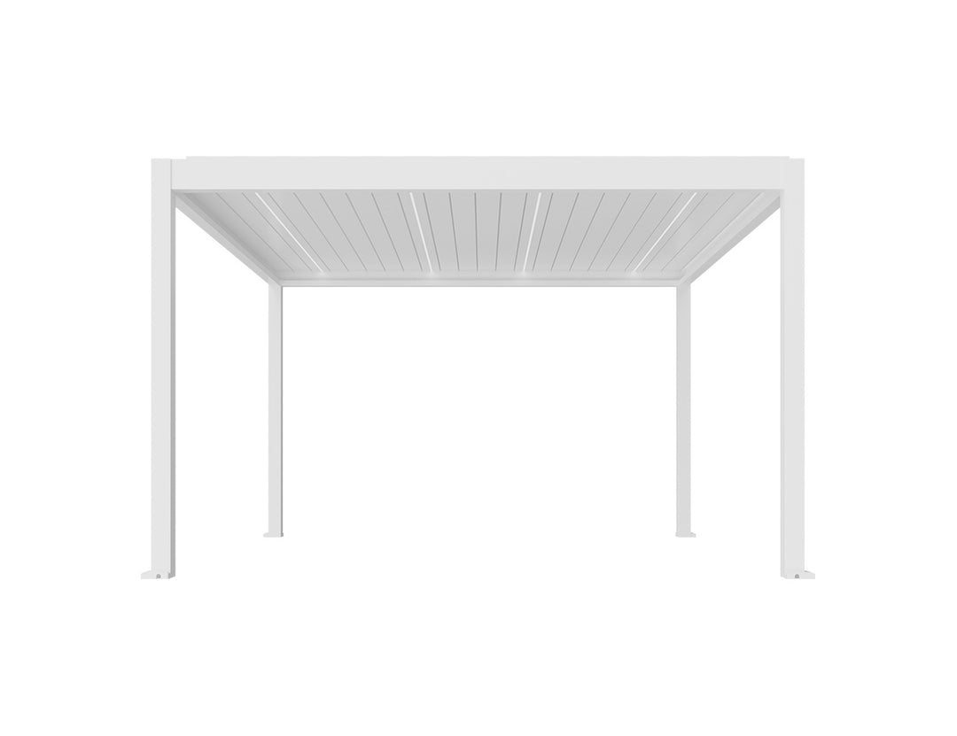 Caribbean Motorised Freestanding Louvre Roof Aluminium Pergola, Size: 4 x 4m, Colour: White