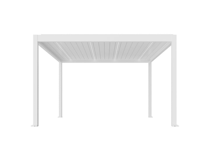 Caribbean Motorised Freestanding Louvre Roof Aluminium Pergola, Size: 4 x 4m, Colour: White