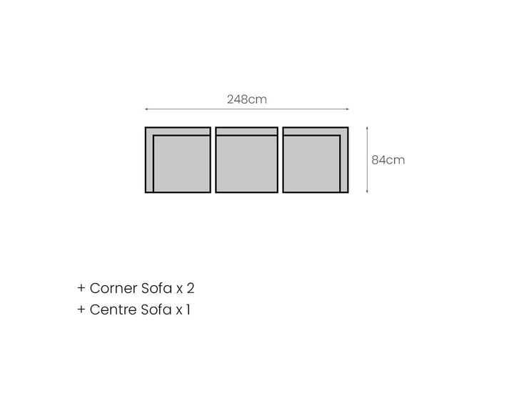 Sandpiper 2.0 Outdoor Three Seater, Colour: Charcoal Grey,