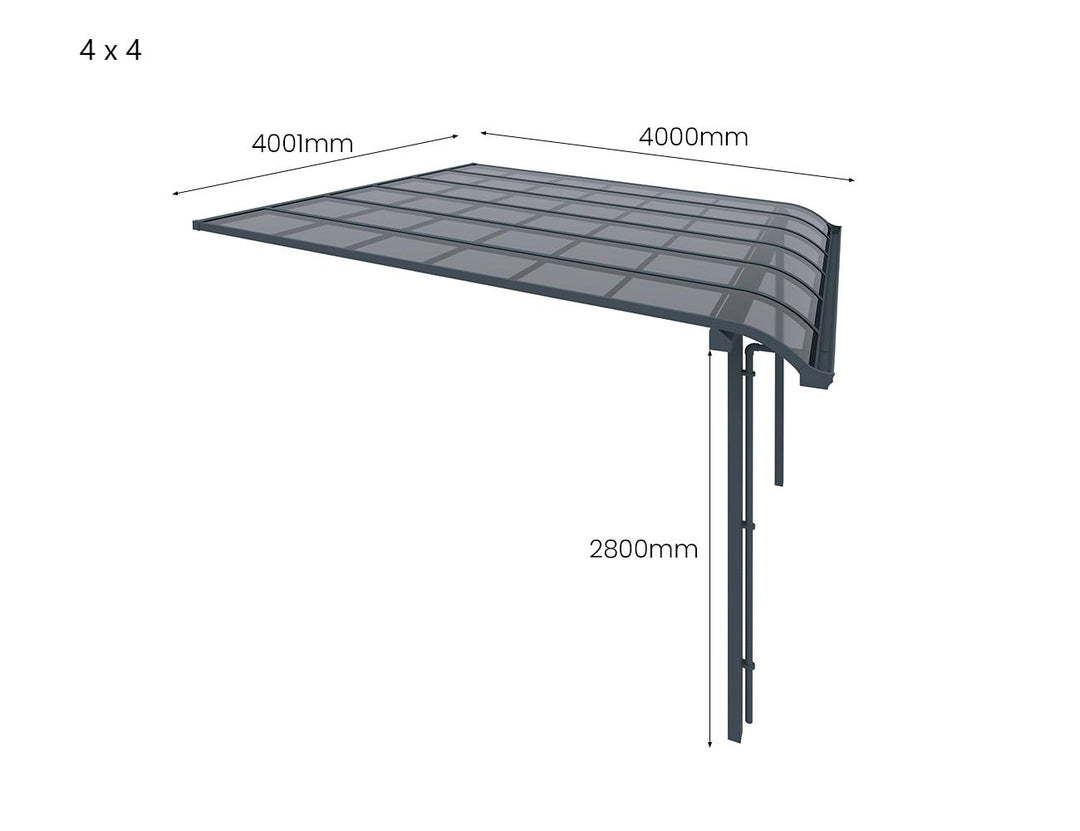 Country Premier Patio Cover, Size: 4 x 4m, Colour: Grey / Light Grey