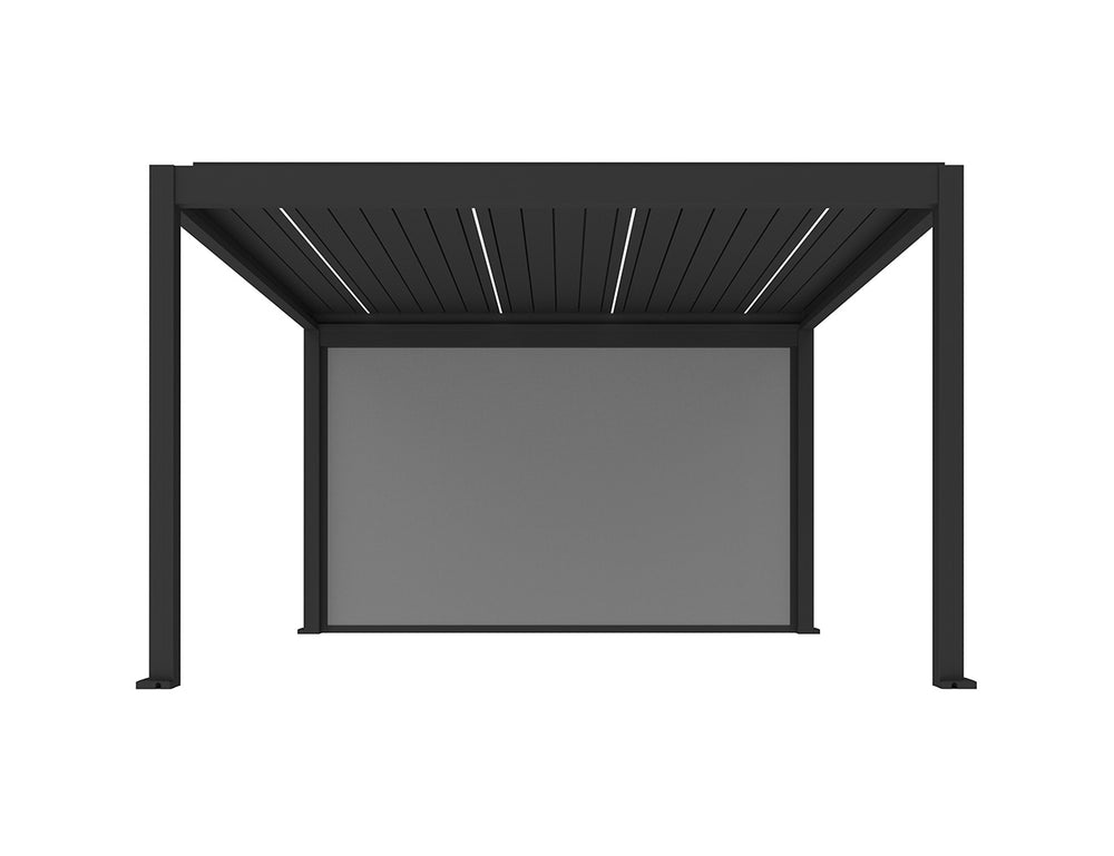 Caribbean & Atlantic Freestanding & Caspian Series Pergola Retractable Shade Blind 2.0, Size: 2.5m, Colour: Black