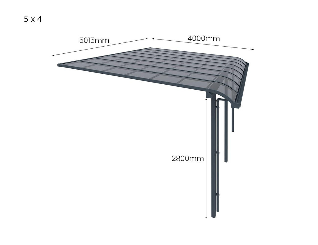 Country Premier Patio Cover, Size: 4 x 4m, Colour: Grey / Light Grey