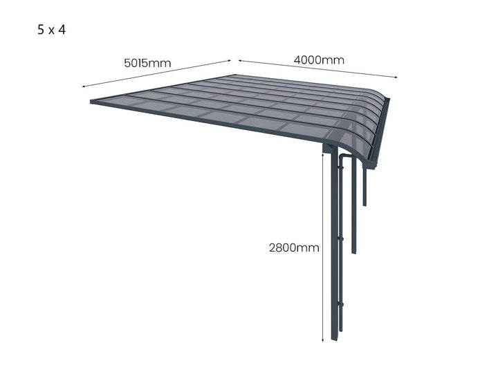Country Premier Patio Cover, Size: 4 x 4m, Colour: Grey / Light Grey