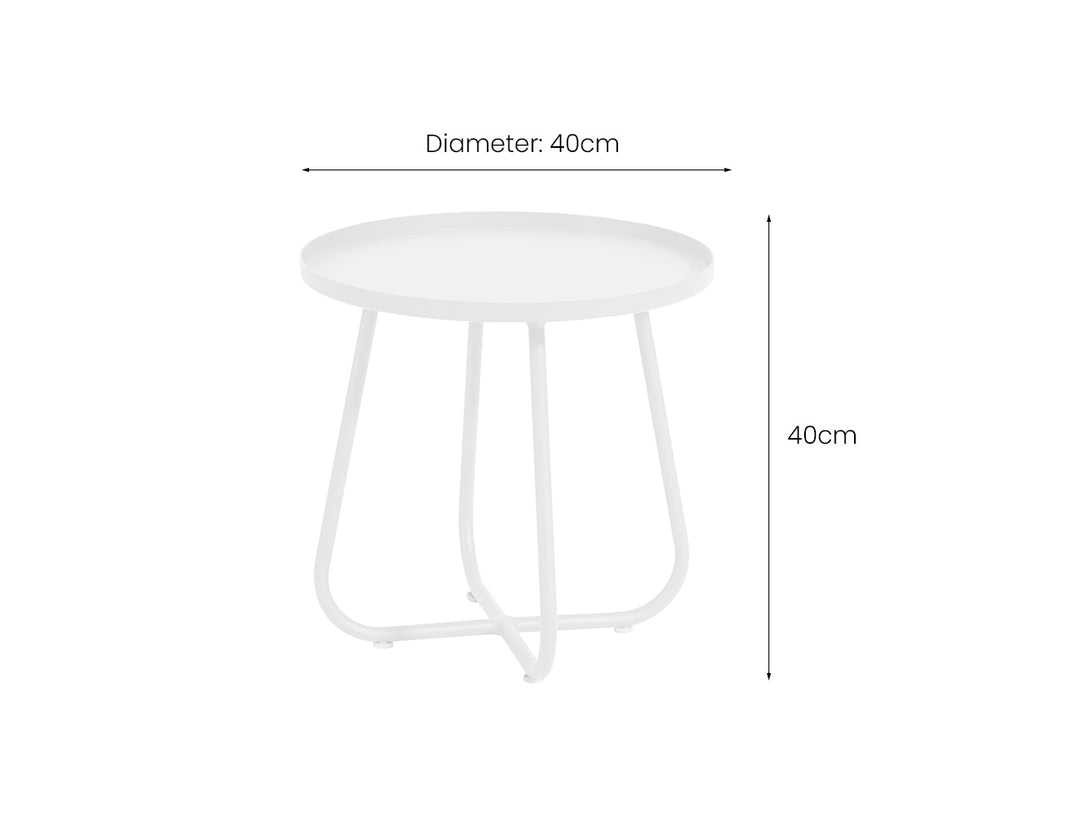 Petrel Aluminium Outdoor Side Table, Colour: White,