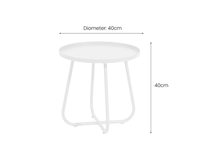 Petrel Aluminium Outdoor Side Table, Colour: White,
