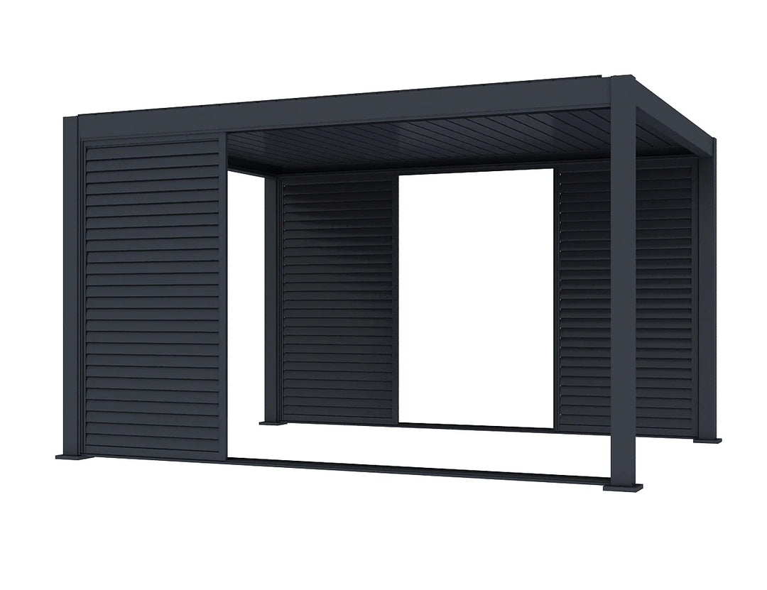 Atlantic & Caribbean Freestanding & Caspian Series Pergola Tongue and Groove Privacy Screen, Size: 1.116m, Colour: Charcoal