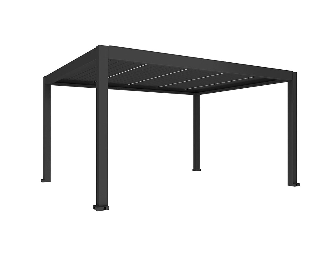 Tasman Motorised Freestanding Louvre Roof, Size: 4 x 4m, Colour: Charcoal / White