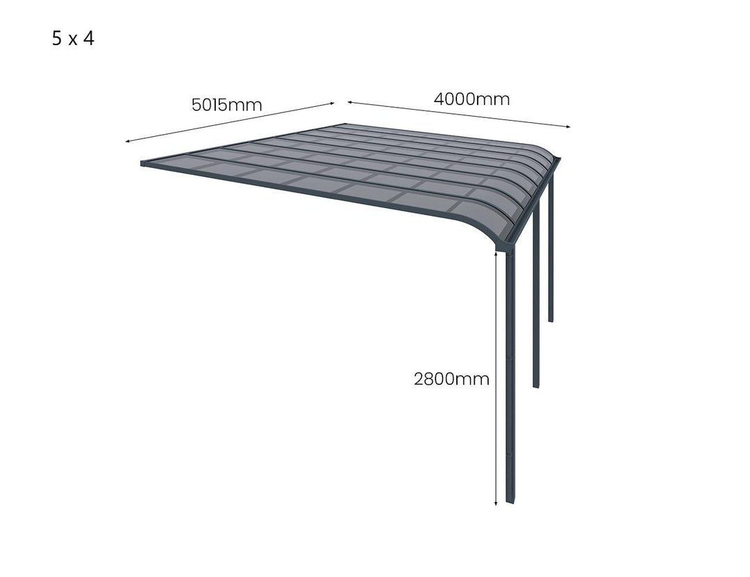Country Wall Mounted Patio Cover Collection, Size: 3 x 3m, Colour: White - Light Grey