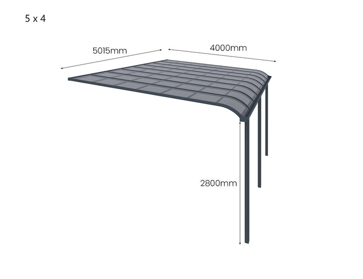 Country Wall Mounted Patio Cover Collection, Size: 3 x 3m, Colour: White - Light Grey
