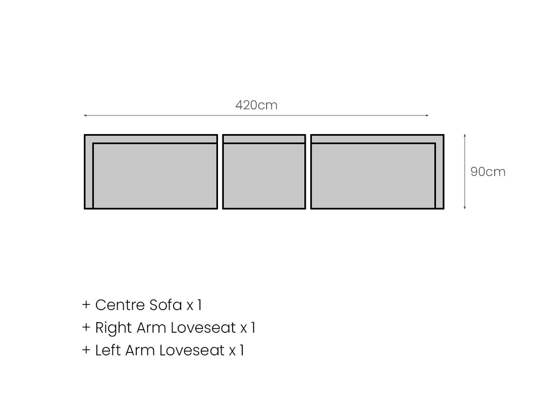 Ibis 2.0 Oversized Outdoor Right Sofa, Colour: Grey Frame / Grey Fabric,
