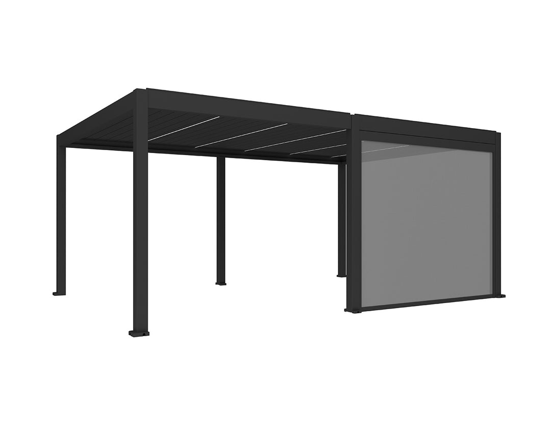 Caribbean & Atlantic Freestanding & Caspian Series Pergola Retractable Shade Blind 2.0, Size: 2.5m, Colour: Black