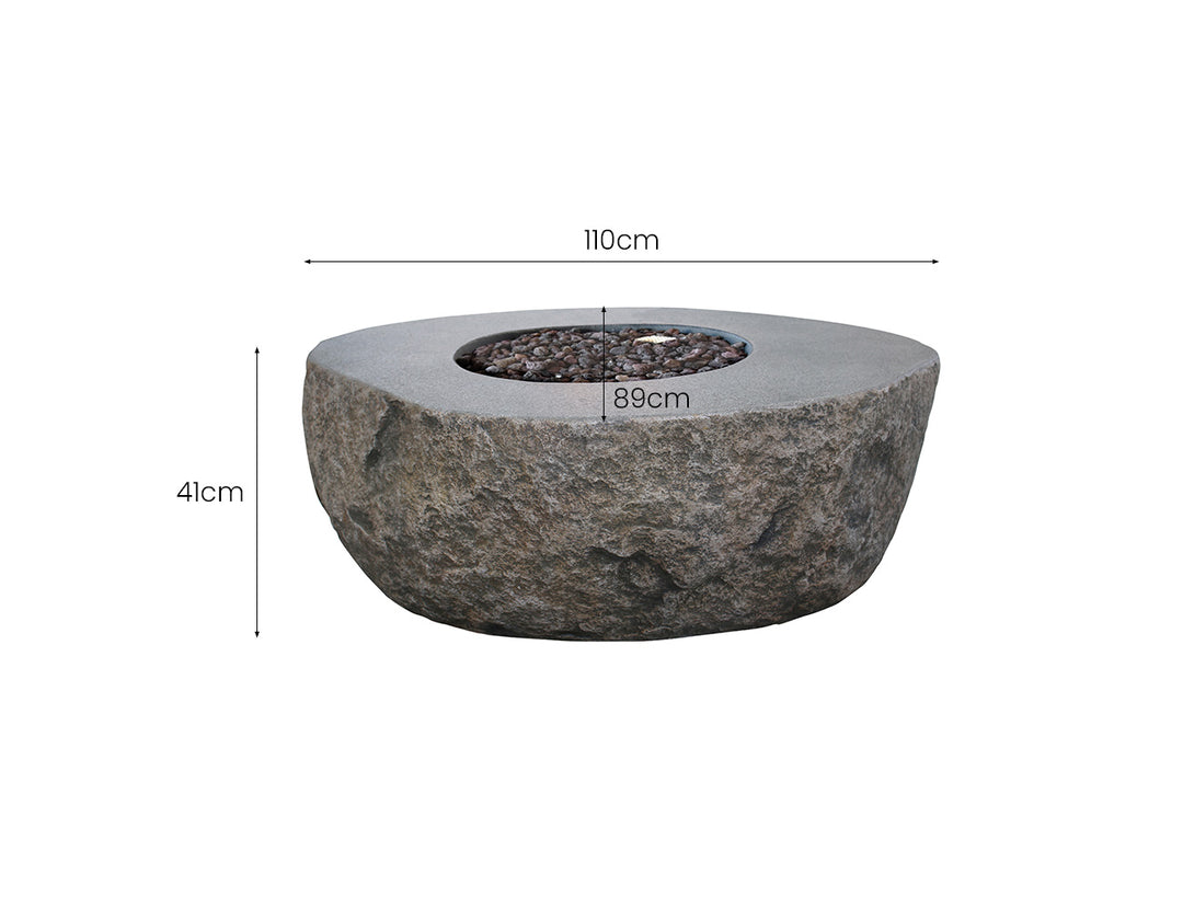 Boulder Outdoor Lpg Gas Fire Pit Table, ,