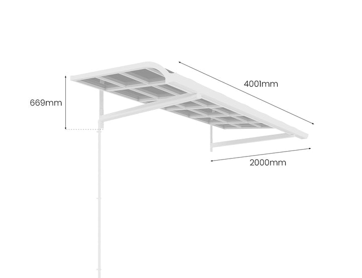 Country Window / Door Awning Canopy Collection, Size: 2 x 1.5m, Colour: Grey