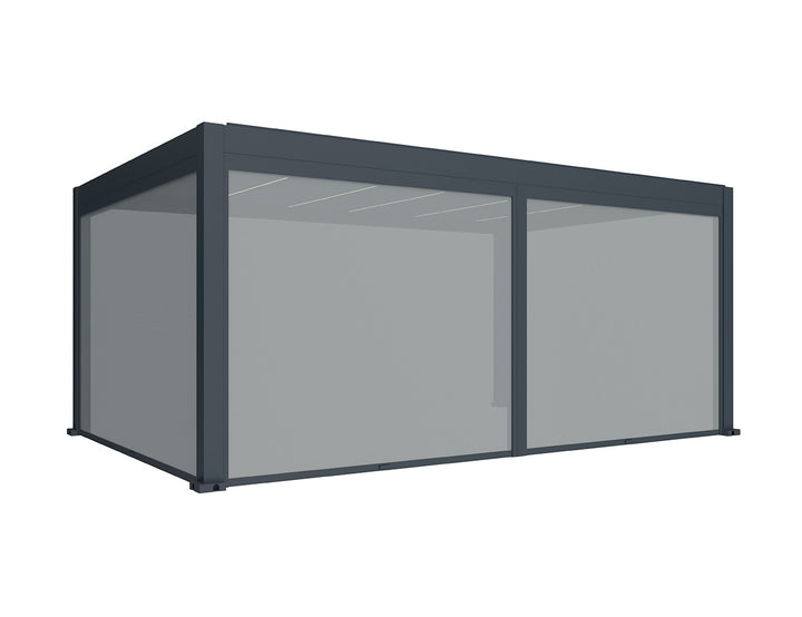 Tasman Wall Mounted Pergola Retractable Shade Manual Blind, Size: 3.7m, Colour: Charcoal