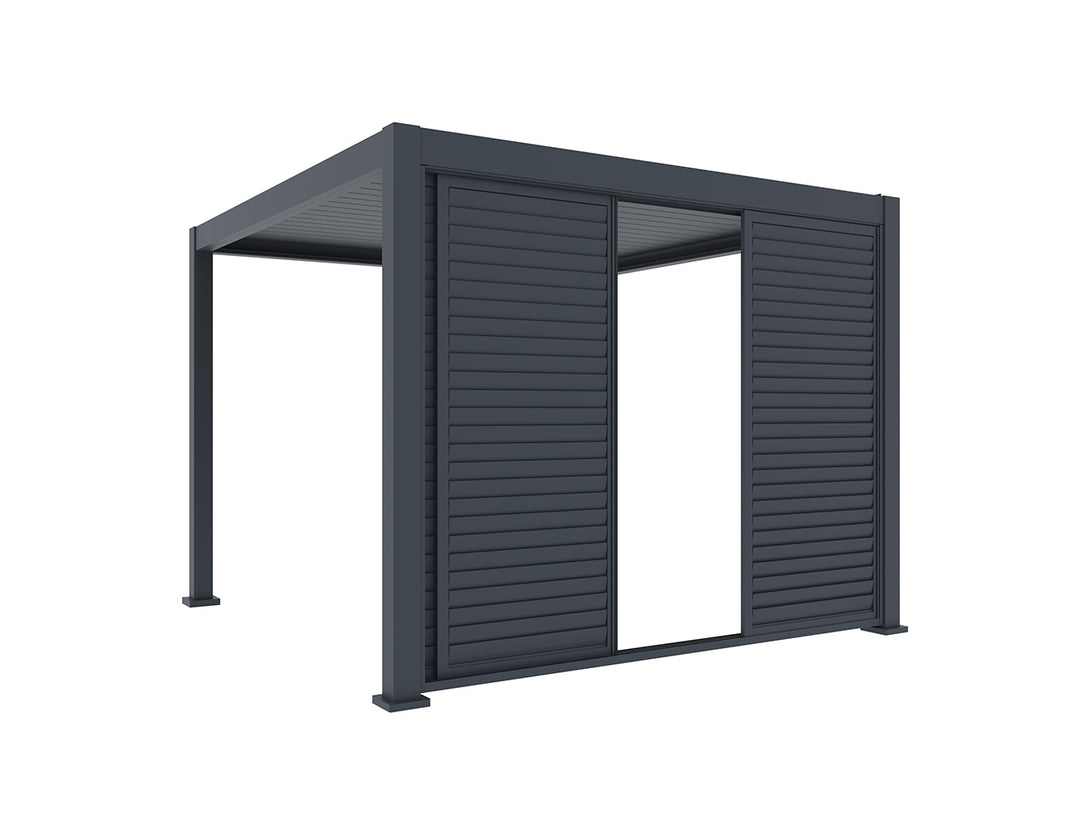 Waihi&Hahei Pergola Shutter Sliding Door, Size: 2.788m, Colour: Charcoal
