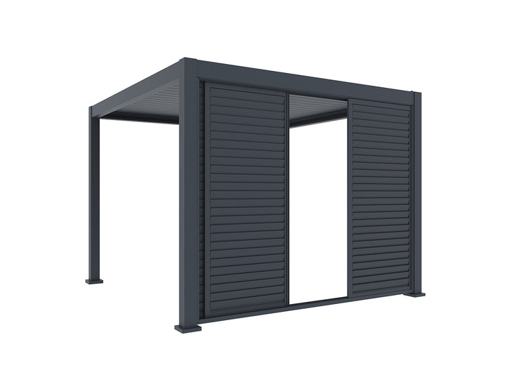 Waihi&Hahei Pergola Shutter Sliding Door, Size: 2.788m, Colour: Charcoal