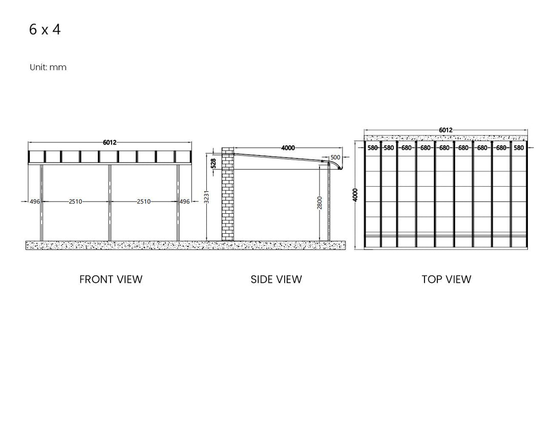 Country Premier Patio Cover, Size: 4 x 4m, Colour: Grey / Light Grey
