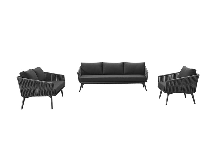 Kereru Aluminium and Rope Outdoor Armchair, Colour: Grey,