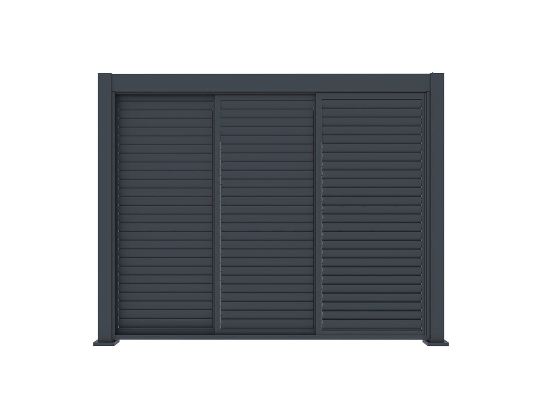 Waihi&Hahei Pergola Shutter Sliding Door, Size: 2.788m, Colour: Charcoal