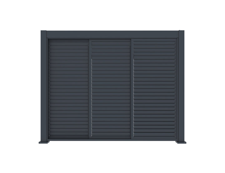 Waihi&Hahei Pergola Shutter Sliding Door, Size: 2.788m, Colour: Charcoal
