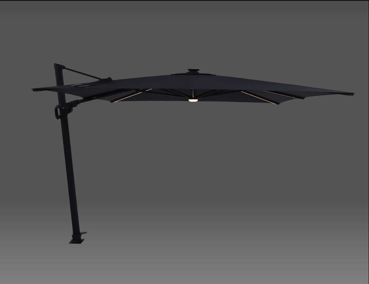 Alabaster 3m Square Cantilever Umbrella, Colour: Dark Grey,