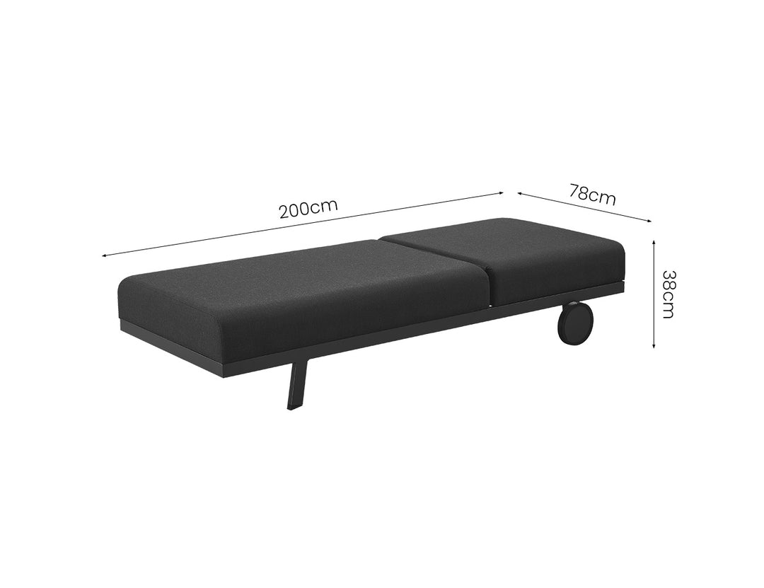 Plover Sunbrella Sun Lounger, Colour: Grey,