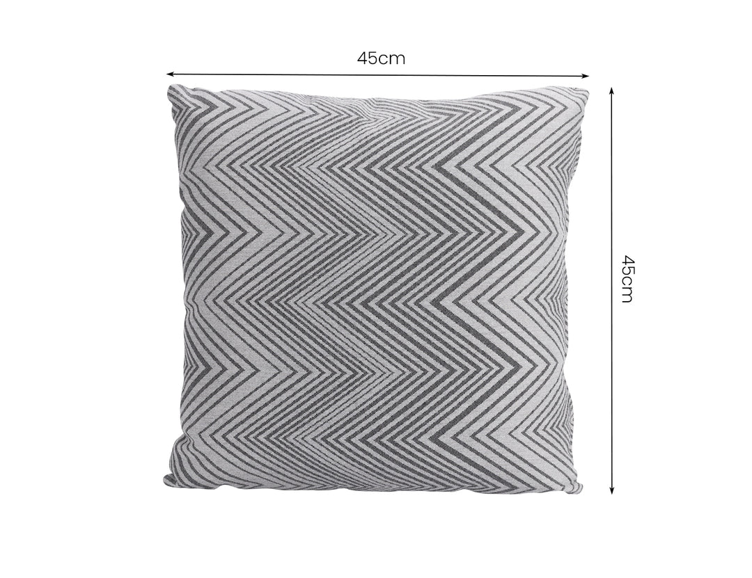 Whisper Outdoor Scatter Cushion 45 x 45cm Acrylic, Colour: Zigzag Grey,