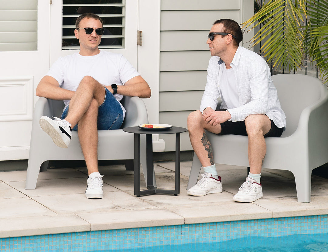 Grebe Outdoor Coffee Table, Colour: Grey,