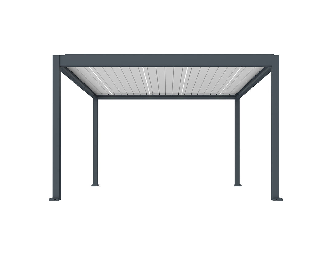 Caribbean Motorised Freestanding Louvre Roof Aluminium Pergola, Size: 4 x 4m, Colour: Charcoal / White