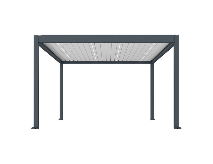 Caribbean Motorised Freestanding Louvre Roof Aluminium Pergola, Size: 4 x 4m, Colour: Charcoal / White
