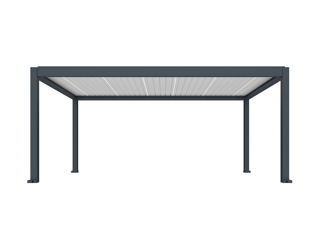 Tasman Motorised Freestanding Louvre Roof, Size: 5 x 4m, Colour: Charcoal / White