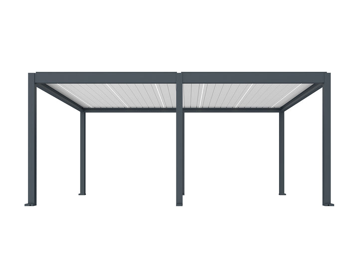 Caribbean Motorised Freestanding Louvre Roof Aluminium Pergola, Size: 5.9 x 4m, Colour: Charcoal / White