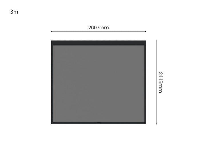 Tasman Freestanding Pergola Retractable Shade Blind, Size: 3.7m, Colour: Charcoal