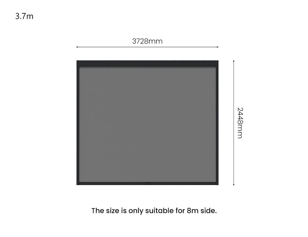 Tasman Freestanding Pergola Retractable Shade Blind, Size: 3.7m, Colour: Charcoal