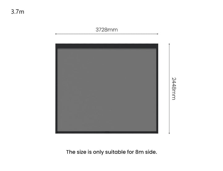 Tasman Freestanding Pergola Retractable Shade Blind, Size: 3.7m, Colour: Charcoal