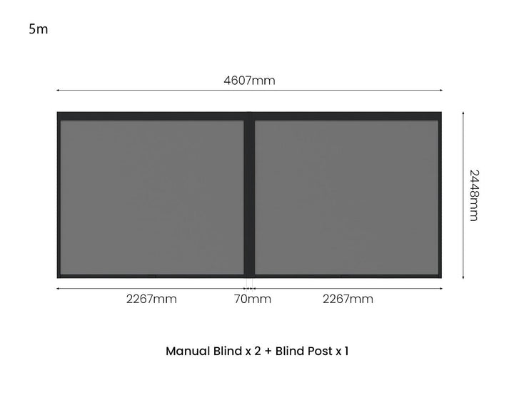 Tasman Freestanding Pergola Retractable Shade Blind, Size: 3.7m, Colour: Charcoal