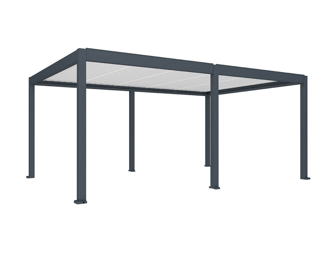 Caribbean Motorised Freestanding Louvre Roof Aluminium Pergola, Size: 7 x 4m, Colour: Charcoal / White