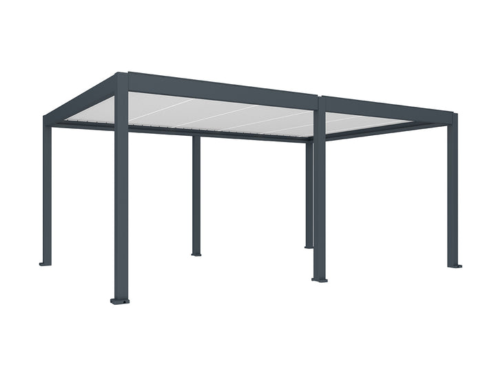 Caribbean Motorised Freestanding Louvre Roof Aluminium Pergola, Size: 7 x 4m, Colour: Charcoal / White