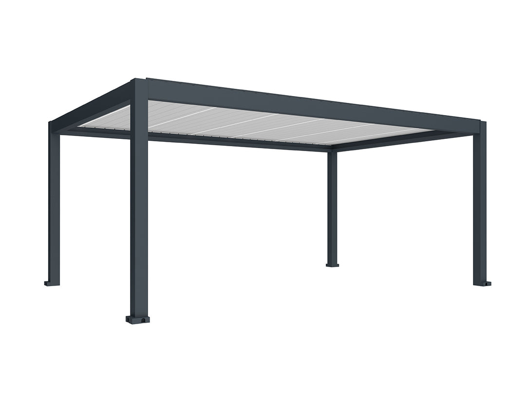 Tasman Motorised Freestanding Louvre Roof, Size: 4 x 4m, Colour: Charcoal / White