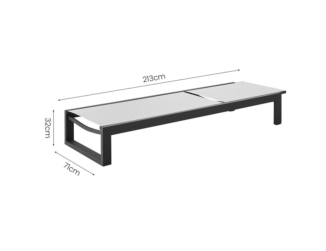 Skylark Batyline Sun Lounger, Colour: Grey,