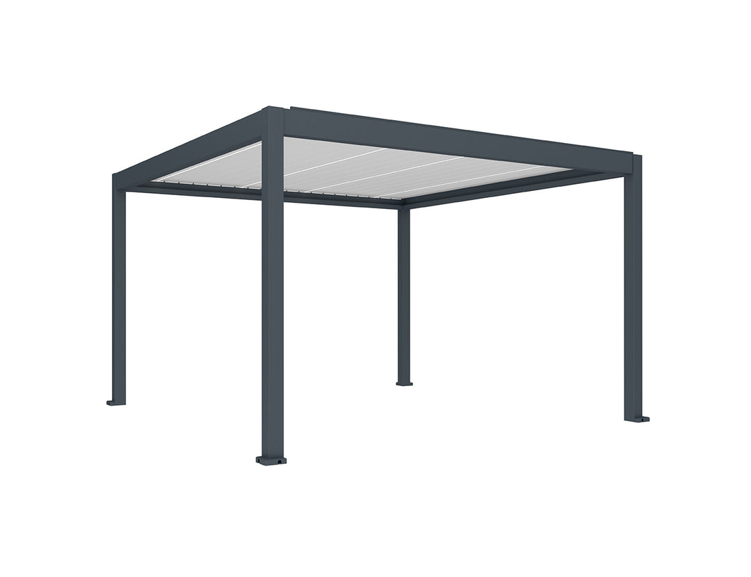 Caribbean Motorised Freestanding Louvre Roof Aluminium Pergola, Size: 4 x 4m, Colour: Black