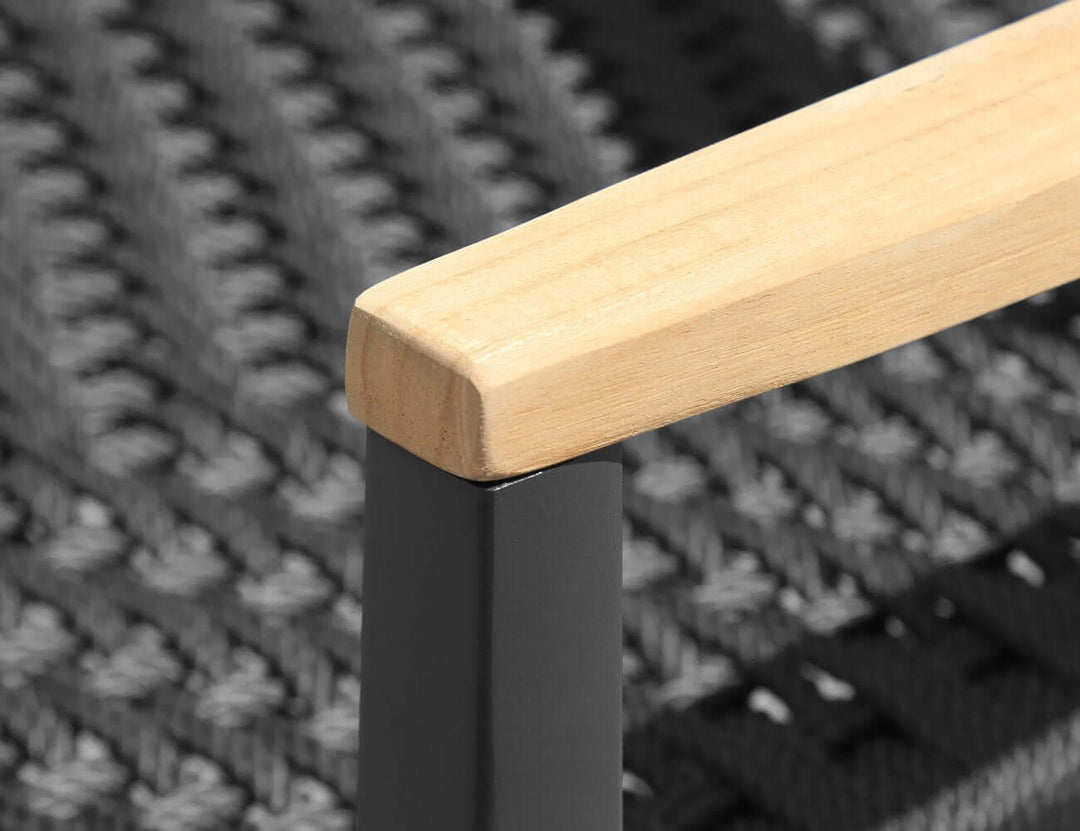 Albatross 2.0 Aluminium and Rope Outdoor Dining Chair, Colour: Dark Grey,