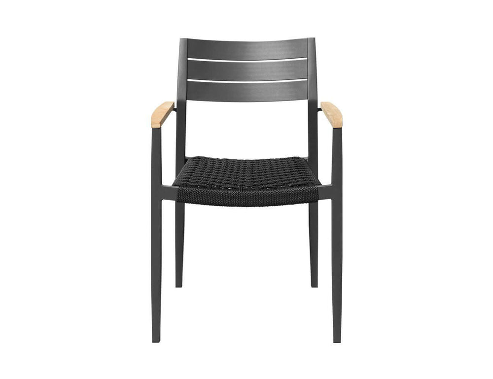 Albatross 2.0 Aluminium and Rope Outdoor Dining Chair, Colour: Dark Grey,