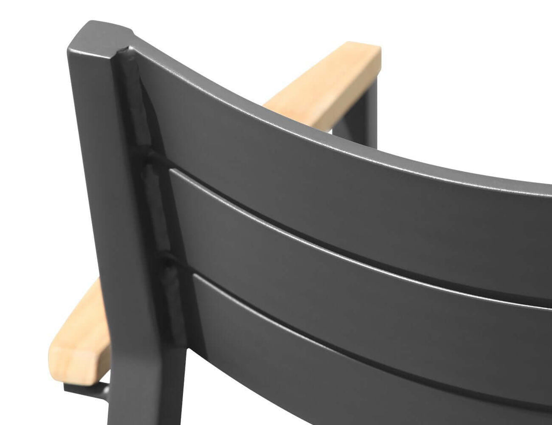 Albatross 2.0 Aluminium and Rope Outdoor Dining Chair, Colour: Dark Grey,